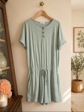 Zenana Outfitters Light Blue Romper